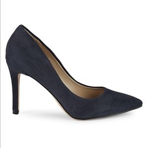 Blue Saks suede pumps